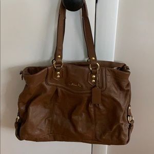 Tan coach handbag